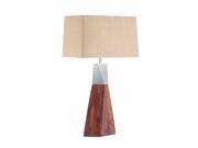 Nova Lighting Tower Table Lamp Caribbean Walnut Nickel Ivory 1010764