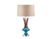 Nova Lighting Reina Table Lamp Turquoise Caribbean Walnut Beige 1010761