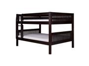 Camaflexi Full over Full Low Bunk Bed Mission Headboard Cappuccino C2212 CP