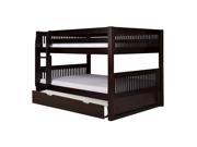 Camaflexi Full Full Low Bunk Bed w Trundle Mission HB Cappuccino C2212 TR