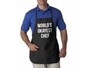 World s Okayest Chef Apron Funny Summer Cookouts Aprons One Size Fits Most