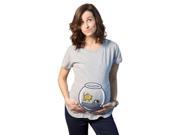 Maternity Goldfish Fishbowl Funny Graphic Pregnancy Tee for Women M