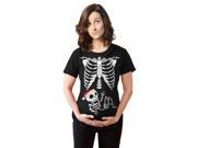 Maternity Santa Skeleton Baby Funny Christmas Pregnancy Tee XXL