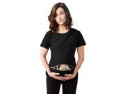 Maternity Peeking Caucasian Baby Girl Cute Bow Funny Pregnancy T Shirt XL