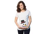 Maternity Snowman Bump T Shirt Cute Funny Christmas Holiday Pregnancy Tee S