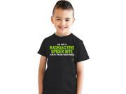 Youth One Radioactive Spider Bite Away T Shirt Funny Superhero Tee For Kids XL