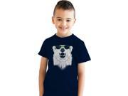 Youth Polar Bear Wearing Sunglasses Funny Animal Graphic T shirt for Kids L