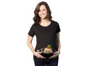 Maternity Peeking St Pattys Baby Irish Hat Funny Pregnancy Gift T shirt Black XL