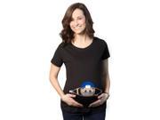 Maternity Peeking Football Player Baby Funny Pregnancy Gift T shirt Black M