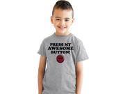 Youth Press My Awesome Button Funny Im Awesome T shirt for Kids Grey S