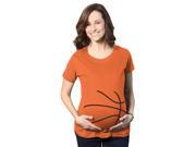 Maternity Basketball Bump Announcement Funny Pregnancy Gift Tee for Ladies Orange S