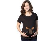 Maternity Peeking Moose Announcement Funny Pregnancy Gift T shirt Black S