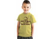 Youth God Is Real Because Tacos Exist Funny Taco Tuesday T shirt Yellow S