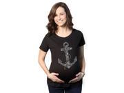 Maternity Artistic Anchor Nautical Announcement Pregnancy T shirt Black XL