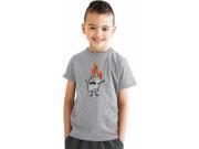 Youth Roasting Marshmallow Funny Camping Flame T shirt for Kids Grey M