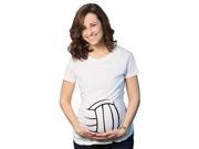 Maternity Volleyball Bump Adorable Pregnancy Announcement T shirt White XL