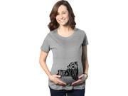 Maternity Made In New York Funny Pregnancy Announcement State T shirt Grey L