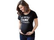Maternity Nerd Game Is Strong Funny Nerdy Announcement Pregnancy T shirt Black XXL