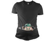 Maternity Peeking Army Baby Camouflage Hat Funny Pregnancy Announcement T shirt Black L