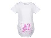 Maternity It’s a Girl Hearts and Stars T Shirt Cute Pregnancy Announcement Tee L
