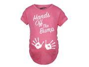 Maternity Hands Off the Bump Pregnancy Announcement T shirt Heather Pink XXL