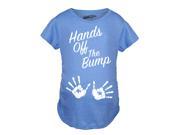 Maternity Hands Off the Bump Pregnancy Announcement T shirt Heather Blue L