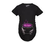 Maternity Witch Cauldron Funny Halloween Pregnancy Announcement T shirt Black S