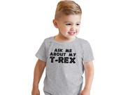 Toddler Ask Me About My T Rex T Shirt Funny Cool Flip Up Dino Trex Shirt for Kids grey 5T