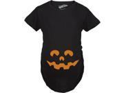 Maternity Cartoon Eyes Pumpkin Face Halloween Pregnancy Announcement T shirt Black L