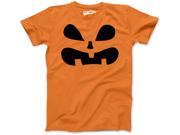 Youth Surprised Pumpkin Face Funny Fall Halloween Spooky T shirt Orange L