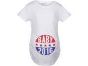 Maternity Baby 2016 Campaign Funny President Pregnancy Announcement T shirt White S