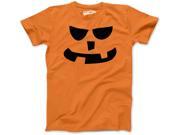 Youth 2 Teeth Square Nose Pumpkin Face Funny Fall Halloween Spooky T shirt Orange L