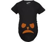 Maternity Frowning Pumpkin Face Halloween Pregnancy Announcement T shirt Black L