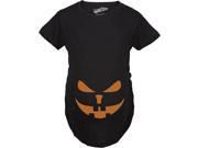 Maternity Buck Teeth Pumpkin Face Halloween Pregnancy Announcement T shirt Black S