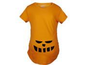 Maternity Smiling Teeth Pumpkin Face Halloween Pregnancy Announcement T shirt Orange L