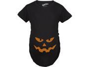 Maternity Triangle Nose Pumpkin Face Halloween Pregnancy Announcement T shirt Black S