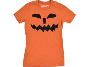 Womens Spikey Teeth Pumpkin Face Funny Fall Halloween Spooky T shirt (Orange) S Womens Spikey Teeth Pumpkin Face Funny Fall Halloween Spooky T shirt (Orange) S