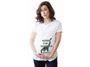 Women s We re Hoping For A Dinosaur Maternity T Shirt Cute Funny Pregnancy Tee XL