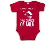 Baby 99% Chance of Milk Forecast Bodysuit Creeper for Infants Cardinal 6 12 Months