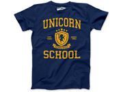 Youth Unicorn School Funny College Parody University Varsity Unicornus T shirt Navy S