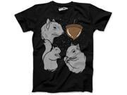 Youth 3 Squirrels Acorn Moon Funny Stars Outer Space Family Portrait T shirt Black L
