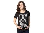 Maternity White Skeleton Rib Cage Halloween T Shirt Funny Pregnancy Tee L