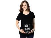 Maternity Best Bump Ever Funny Text Pregnancy Announcement T shirt Black XL