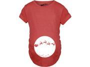 Maternity Moon Santa Sleigh Over the Moonlight Funny Pregnancy T shirt Red M