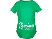 Maternity Christmas Miracle Cute Baby Announcement Pregnancy T shirt Green S