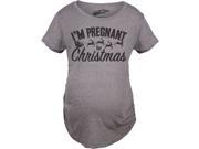 Maternity Im Pregnant For Christmas Funny Pregnancy Announcement T shirt Grey L