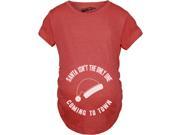 Maternity Santa Isnt the Only One Coming To Town Pregnancy Announcement T shirt Red L