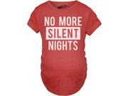 Maternity No More Silent Nights Funny Christmas Pregnancy Announcement T shirt Red XL