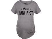 Maternity Due In January Pregnancy Announcement Baby Bump T shirt Grey XL
