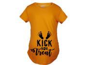 Maternity Kick or Treat Halloween Pregnancy Announcement Bump T shirt Orange XL